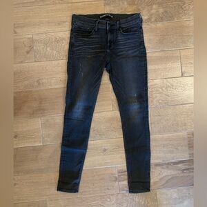 Express Distressed Black Jeans/Leggings Midrise Size 2R